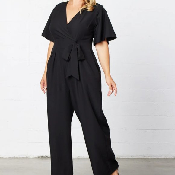 Kiyonna Charisma Crepe Jumpsuit - Picture 1 of 4
